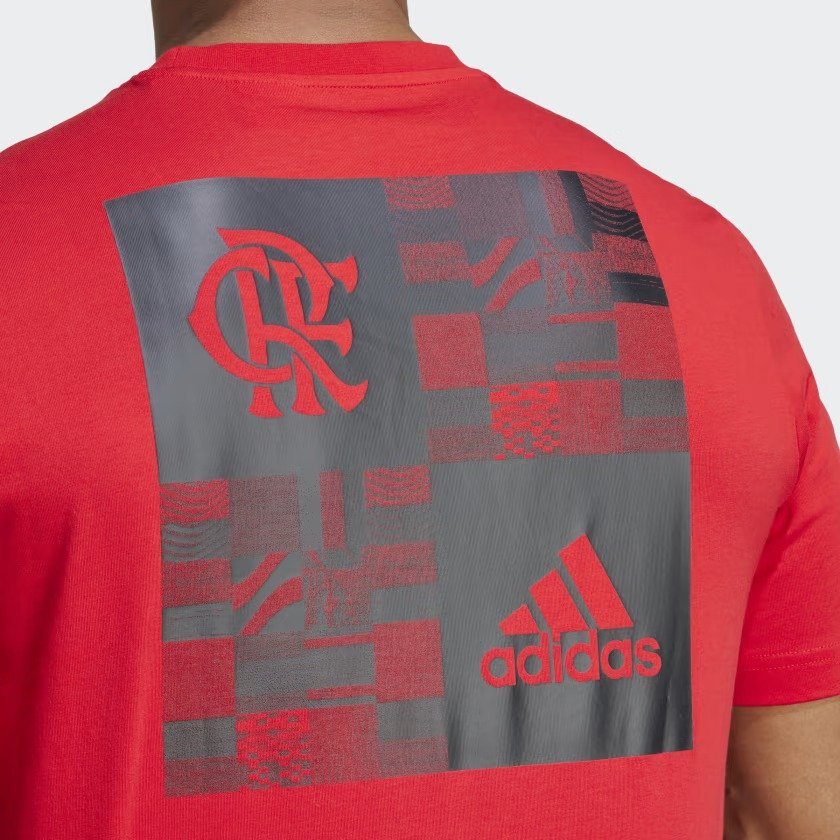 Camiseta Estampada Flamengo Adidas Vermelha Algodão HS5245