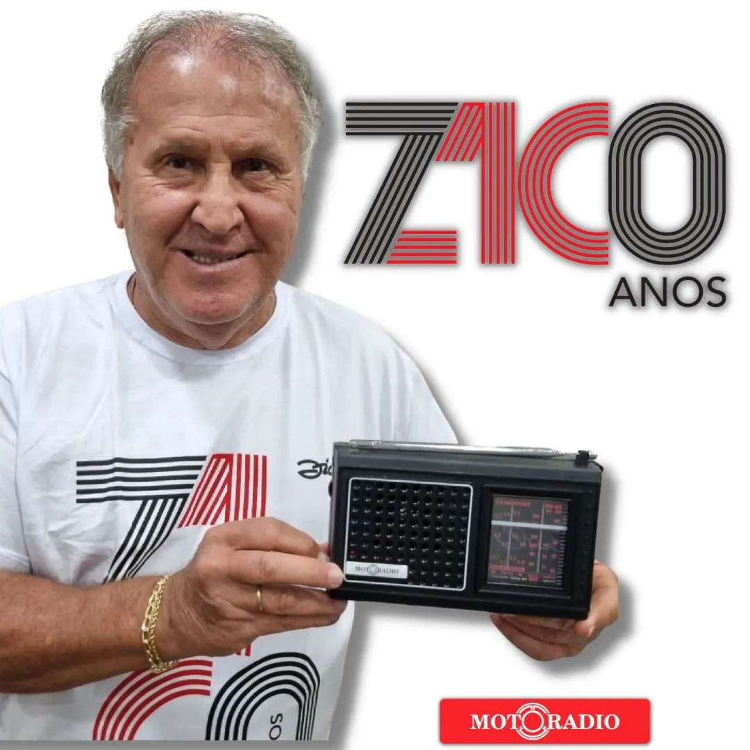 Motoradio 'Zico' 70 Série Limitada (Lote 3) com Card 70 anos Autografado