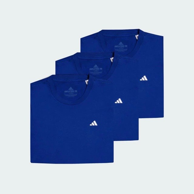 Kit 3 Camisetas Adidas Essentials Algodão Azul Royal KD2578
