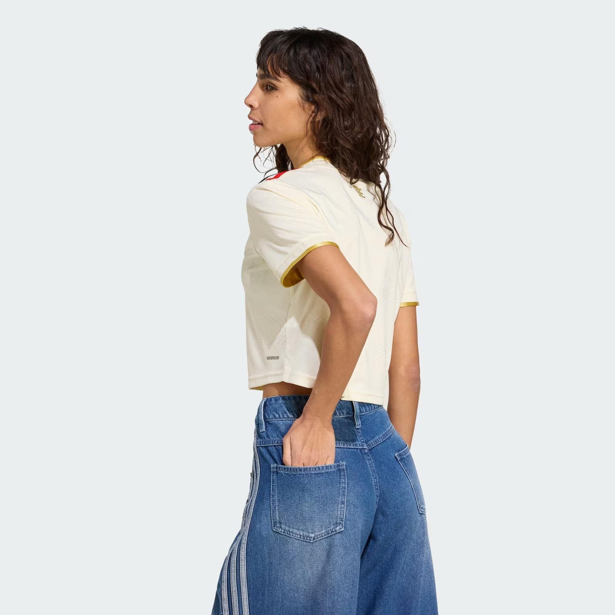 Camisa Feminina III Flamengo 2025 Cropped Off White JN9033