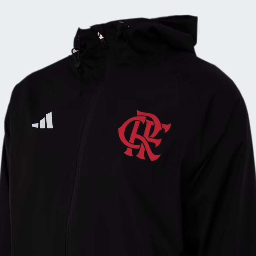 Jaqueta de Chuva Flamengo Adidas 2023 2024 Preta GC4303