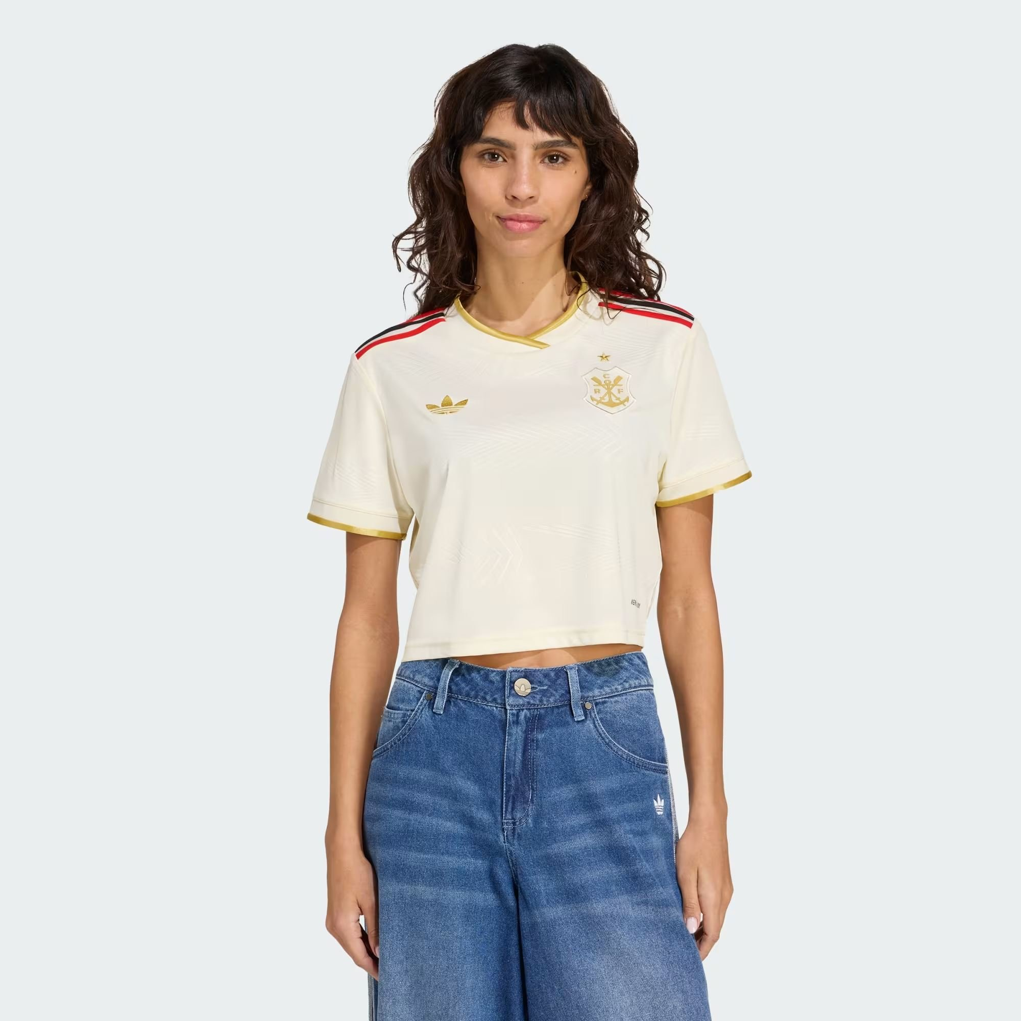 Camisa Feminina III Flamengo 2025 Cropped Off White JN9033