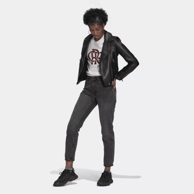Camiseta Feminina Estampada CR Flamengo - Branco adidas GR4294