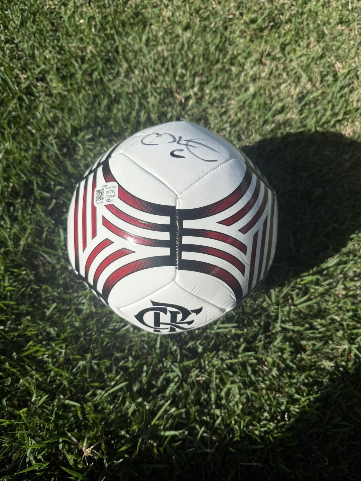 Bola Flamengo Adidas de Campo com Autógrafo Manual do Zico