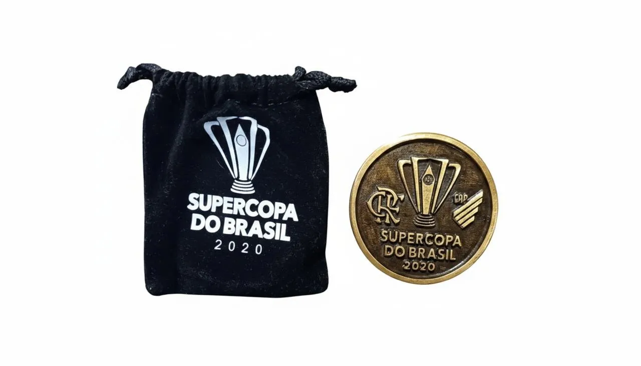 Moeda Supercopa do Brasil 2020 Flamengo X Athletico Escudos