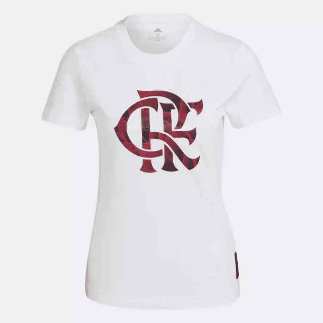 Camiseta Feminina Estampada CR Flamengo - Branco adidas GR4294