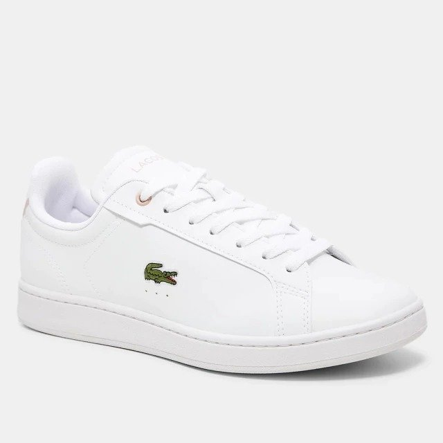 Tênis Feminino Lacoste Carnaby Branco e Rosa 45SFA0083BR21G