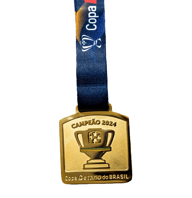 Réplica Oficial Medalha Copa do Brasil 2024 Flamengo (GRÁTIS Card Autógrafo Manual do Zico)