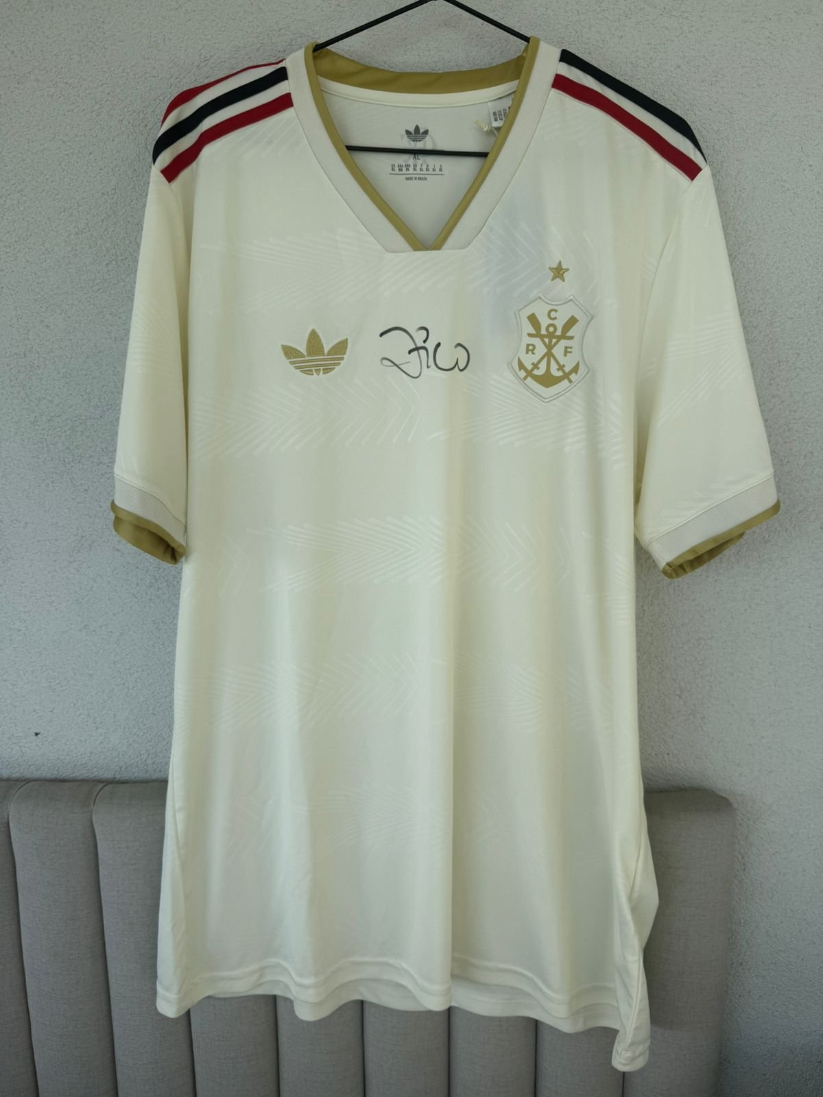 Camisa Flamengo Adidas III 2025 2026 com Autógrafo Manual do Zico