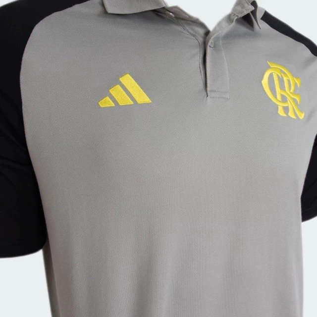 Camisa Polo Flamengo Adidas Atleta Cinza 24/25 IP8216