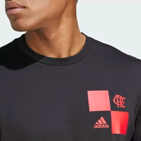 Camiseta Flamengo Adidas Estampada Preta HS5244