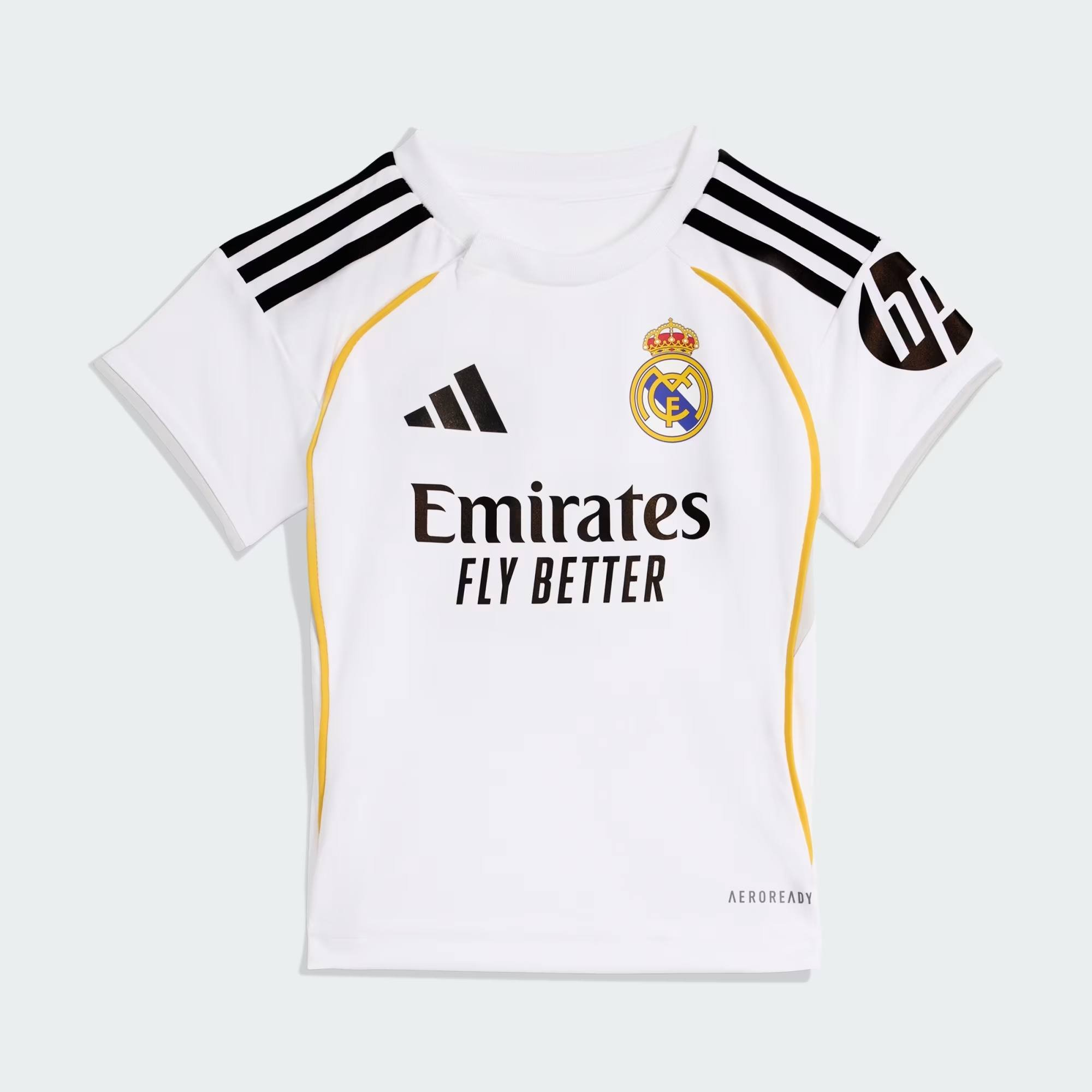 Mini Kit Bebê Real Madrid Adidas Infantil Casa 25/26 Branco JN8876