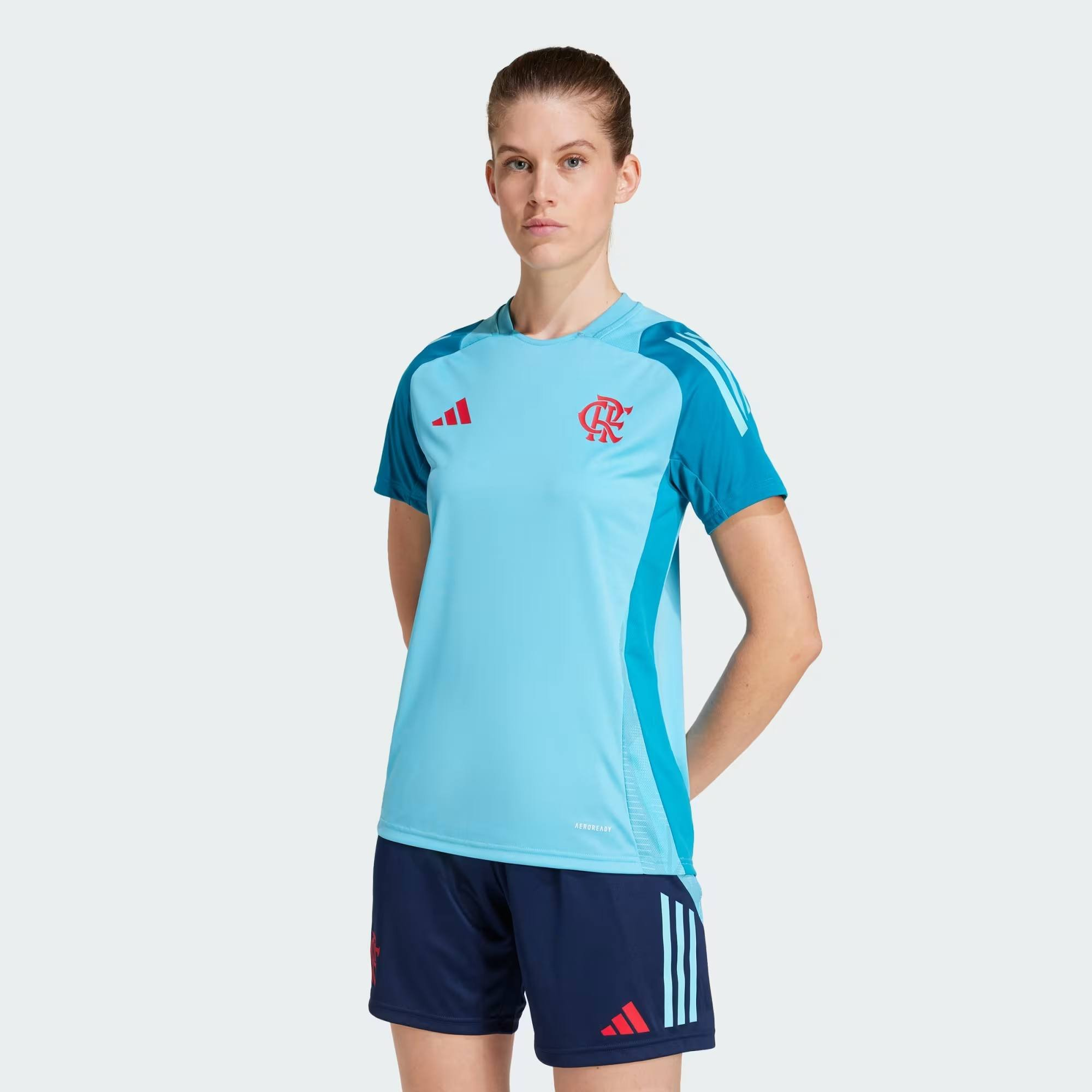 Camiseta Feminina de Treino Flamengo Adidas 2025 - JE6633