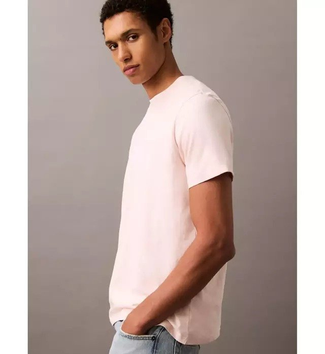 Camiseta Calvin Klein Playera Calvin Klein Crewneck masculina logo Rosa - 40BC238-831