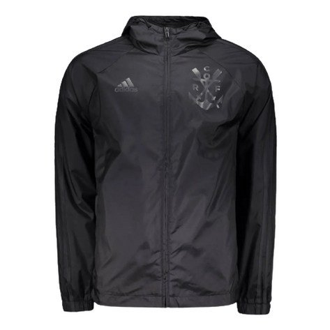 Jaqueta Corta-Vento Flamengo Adidas Preta 2023 2024 HY6245