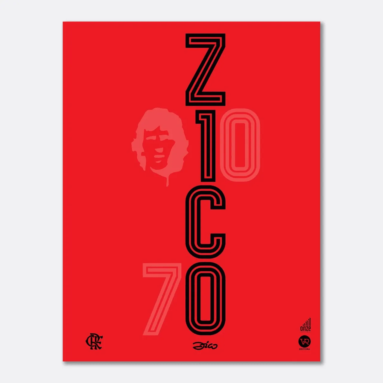 Livro Zico 70 Anos (Versão 28 x 21cm) com autógrafo manual do Zico (sem dedicatória)