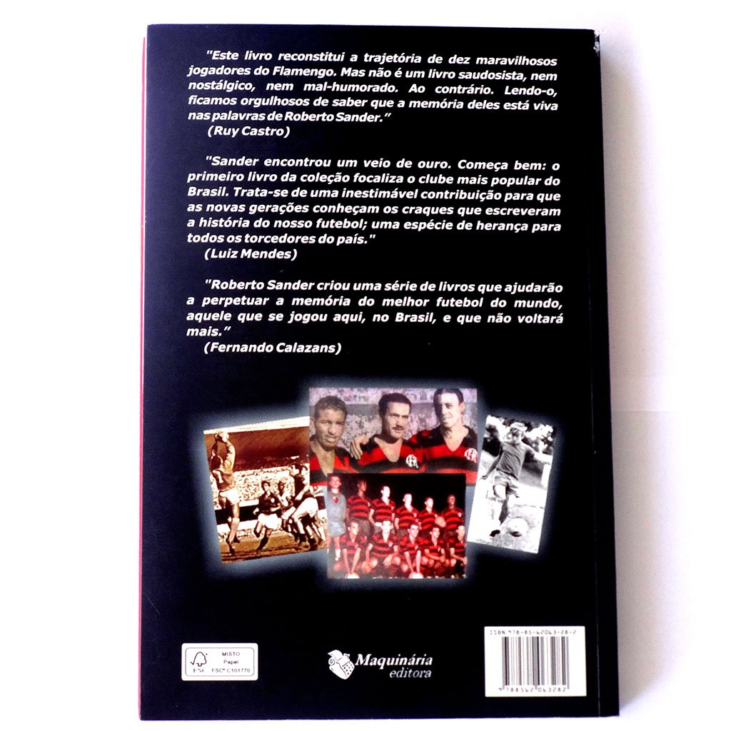 Livro "Os Dez Mais do Flamengo" com assinatura manual do Leandro