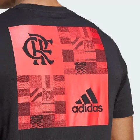 Camiseta Flamengo Adidas Estampada Preta HS5244