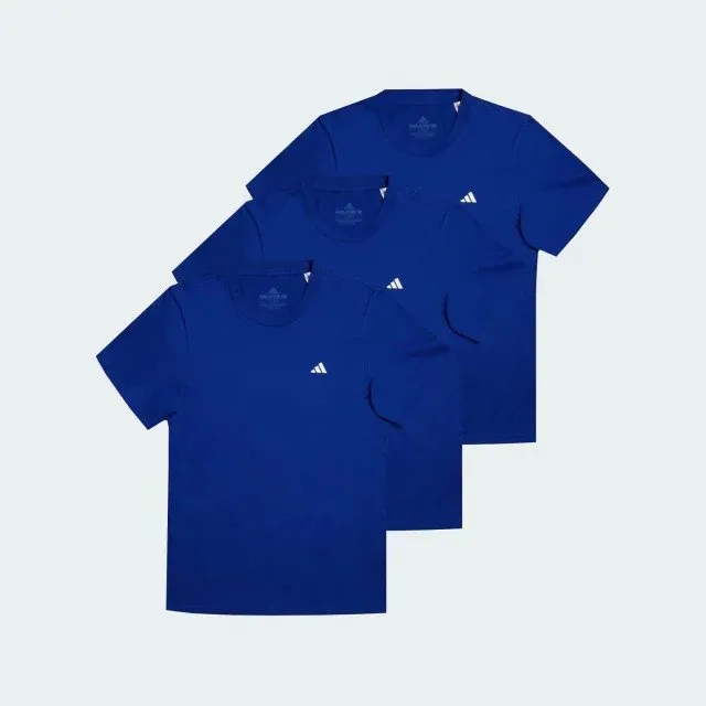 Kit 3 Camisetas Adidas Essentials Algodão Azul Royal KD2578