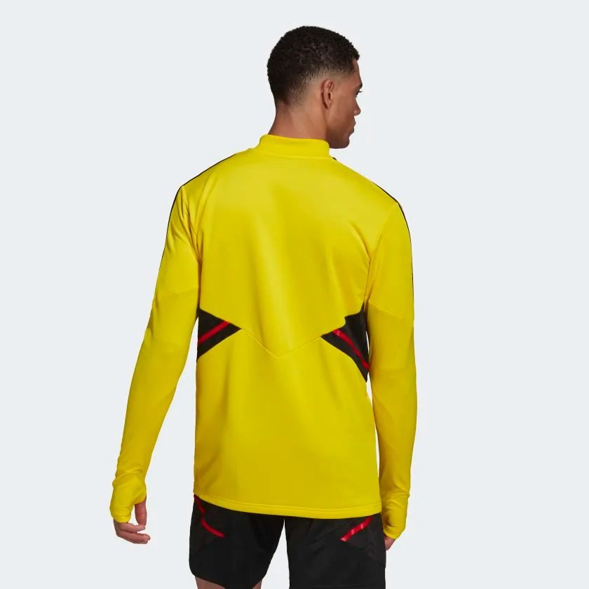 Moletom de Treino Flamengo Adidas CRF TR TOP I 2022 2023 Amarelo HA5414