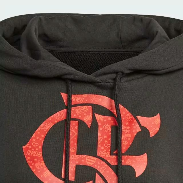 Moletom Capuz Feminino Flamengo Adidas - Preto HD3887