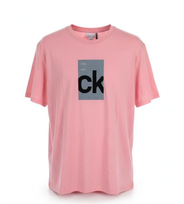 Camiseta Calvin Klein Monogram Logo Center Box Graphic Rosa - 4RC8226G-650
