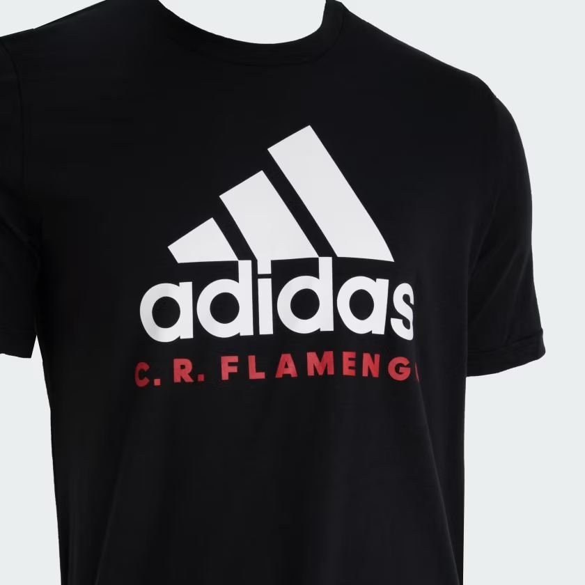 Camiseta Flamengo Adidas Gráfica DNA Preta Algodão HY6247
