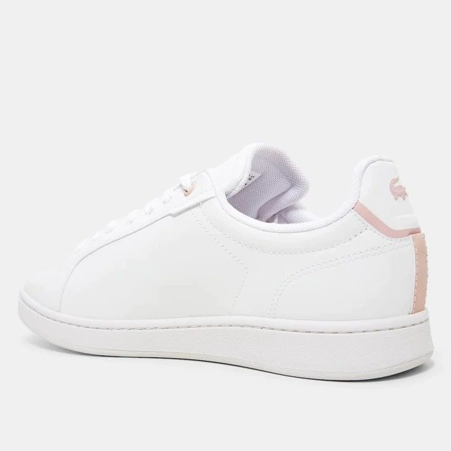 Tênis Feminino Lacoste Carnaby Branco e Rosa 45SFA0083BR21G