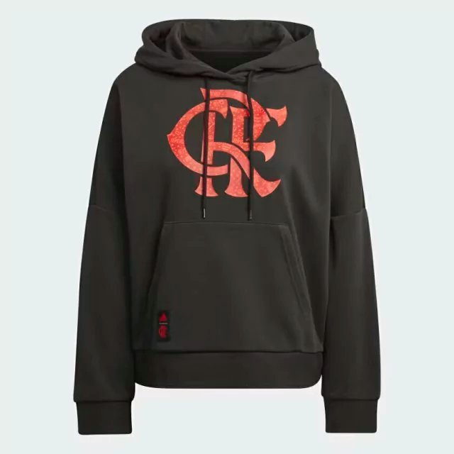 Moletom Capuz Feminino Flamengo Adidas - Preto HD3887