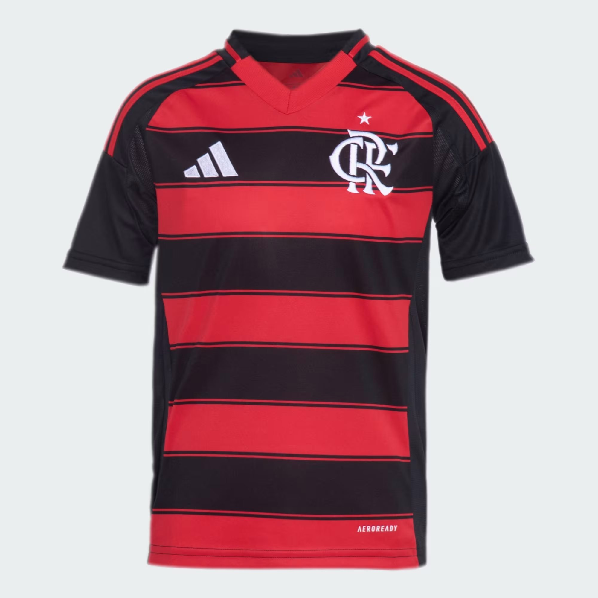 Camisa Infantil Flamengo Adidas I Rubro-Negra 2025/26 IV6048