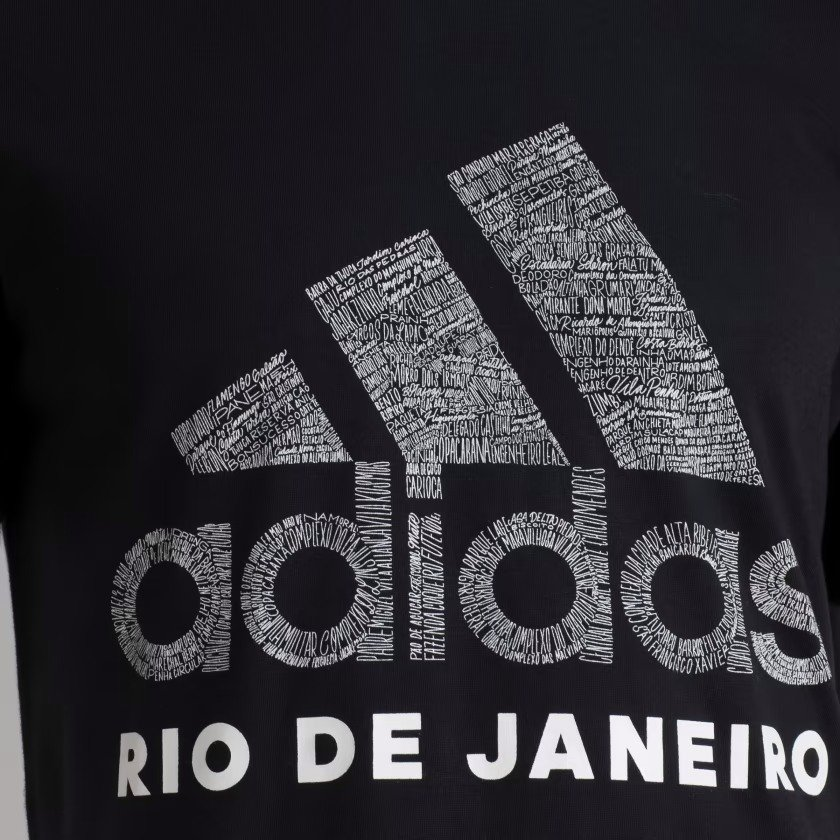 Camiseta Rio de Janeiro RJ Scrawl Adidas Preta - EW8685