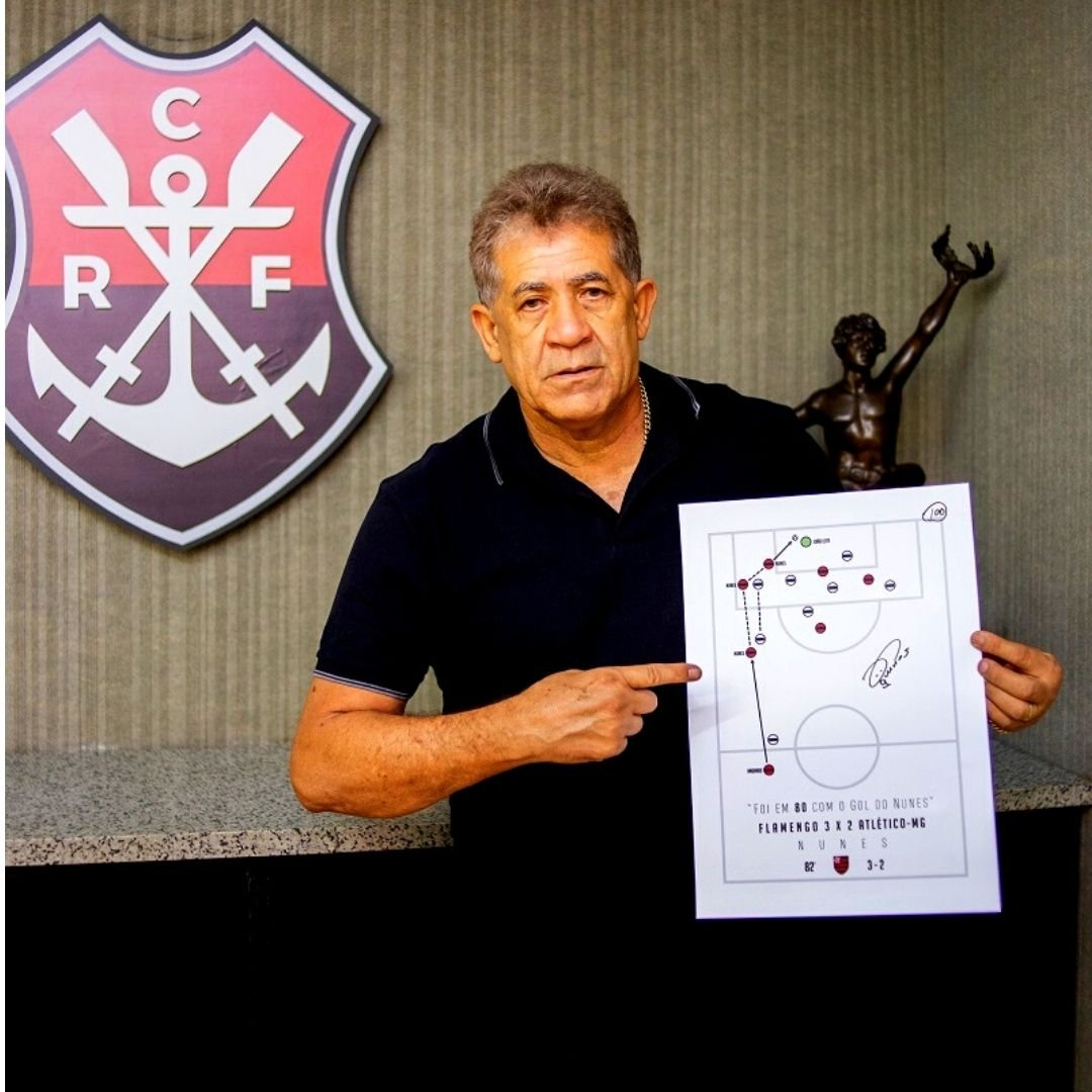 Quadro "Foi em 80 com gol de Nunes" (autógrafo manual do Nunes)