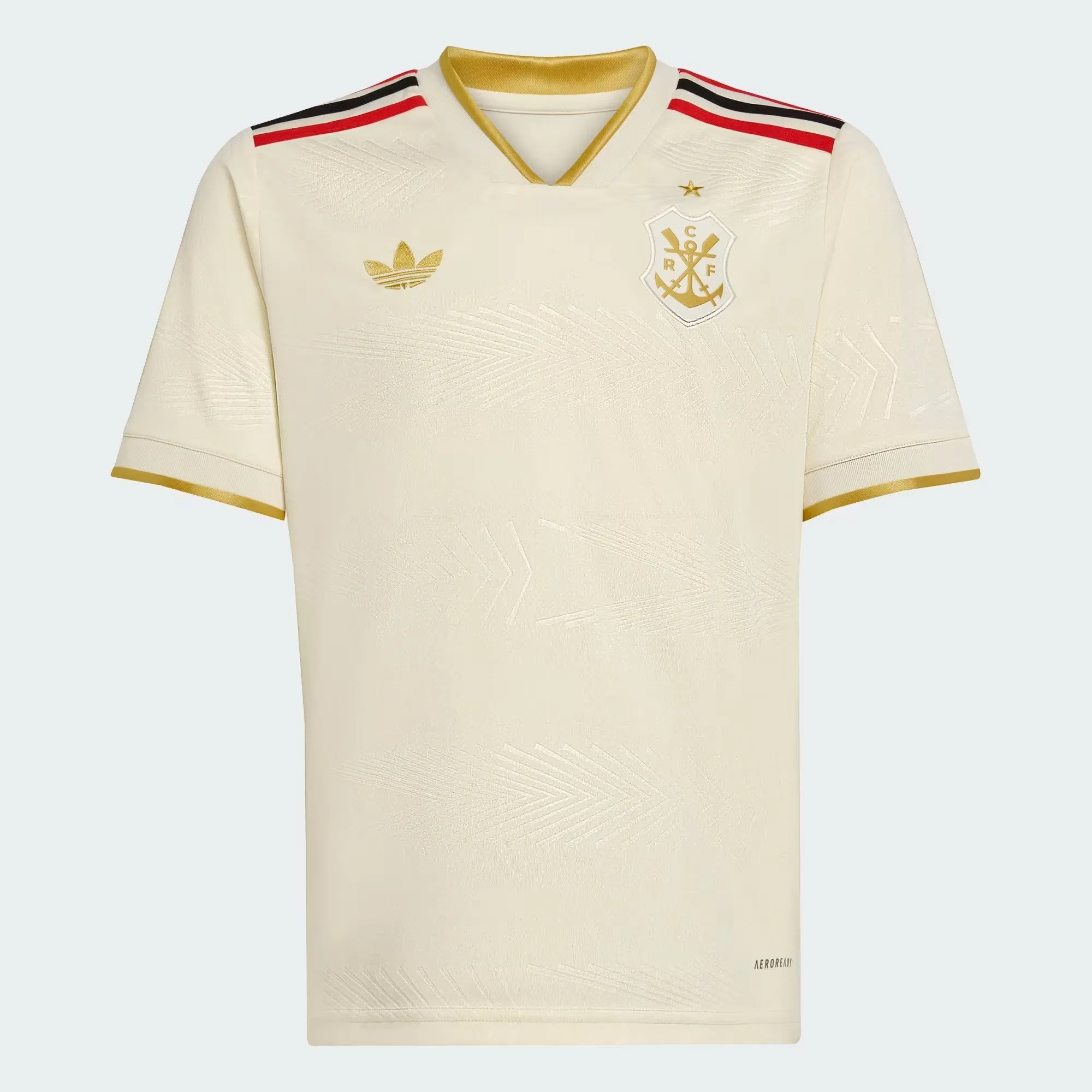 Camisa Infantil Flamengo Adidas III 2025 Bege JD3980