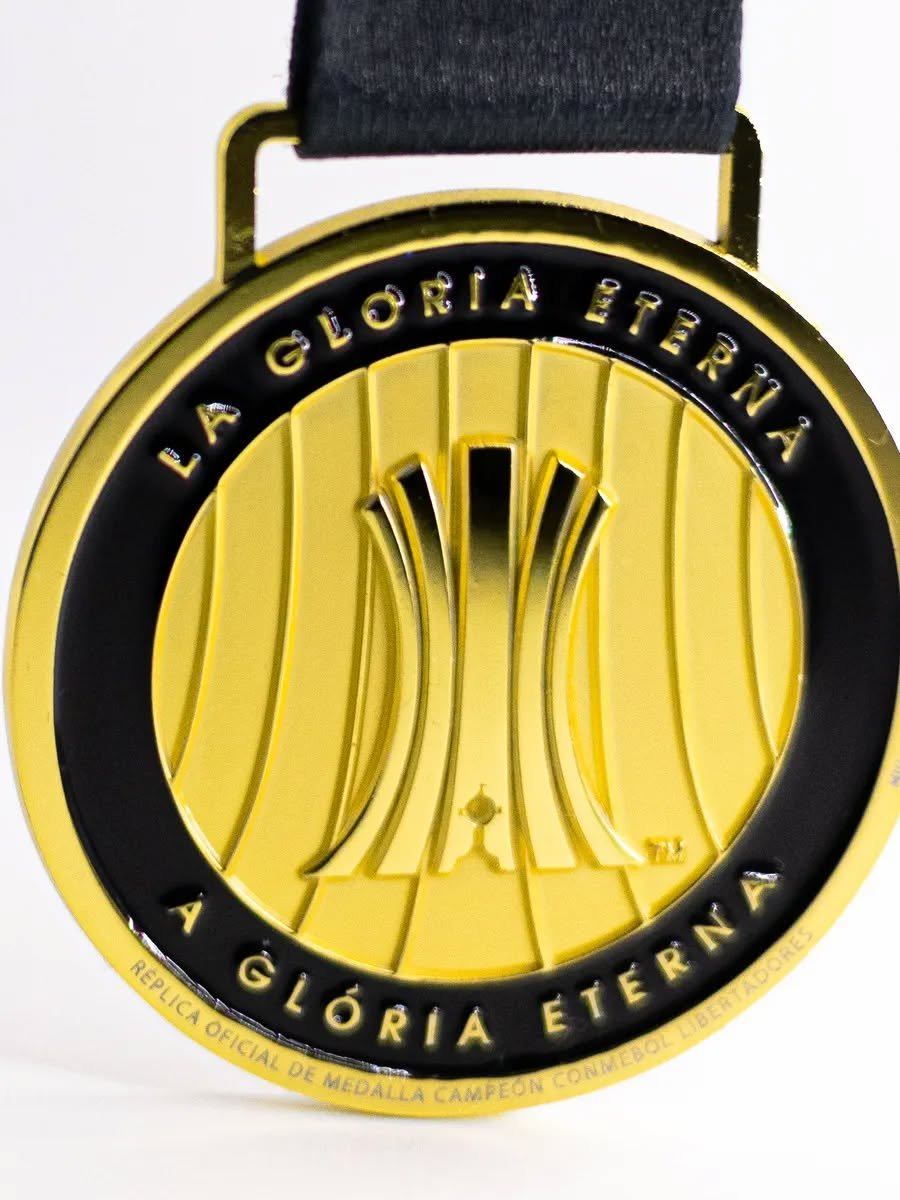 Medalha Oficial Flamengo Tetracampeão Libertadores Lima 2025 Licenciada Conmebol