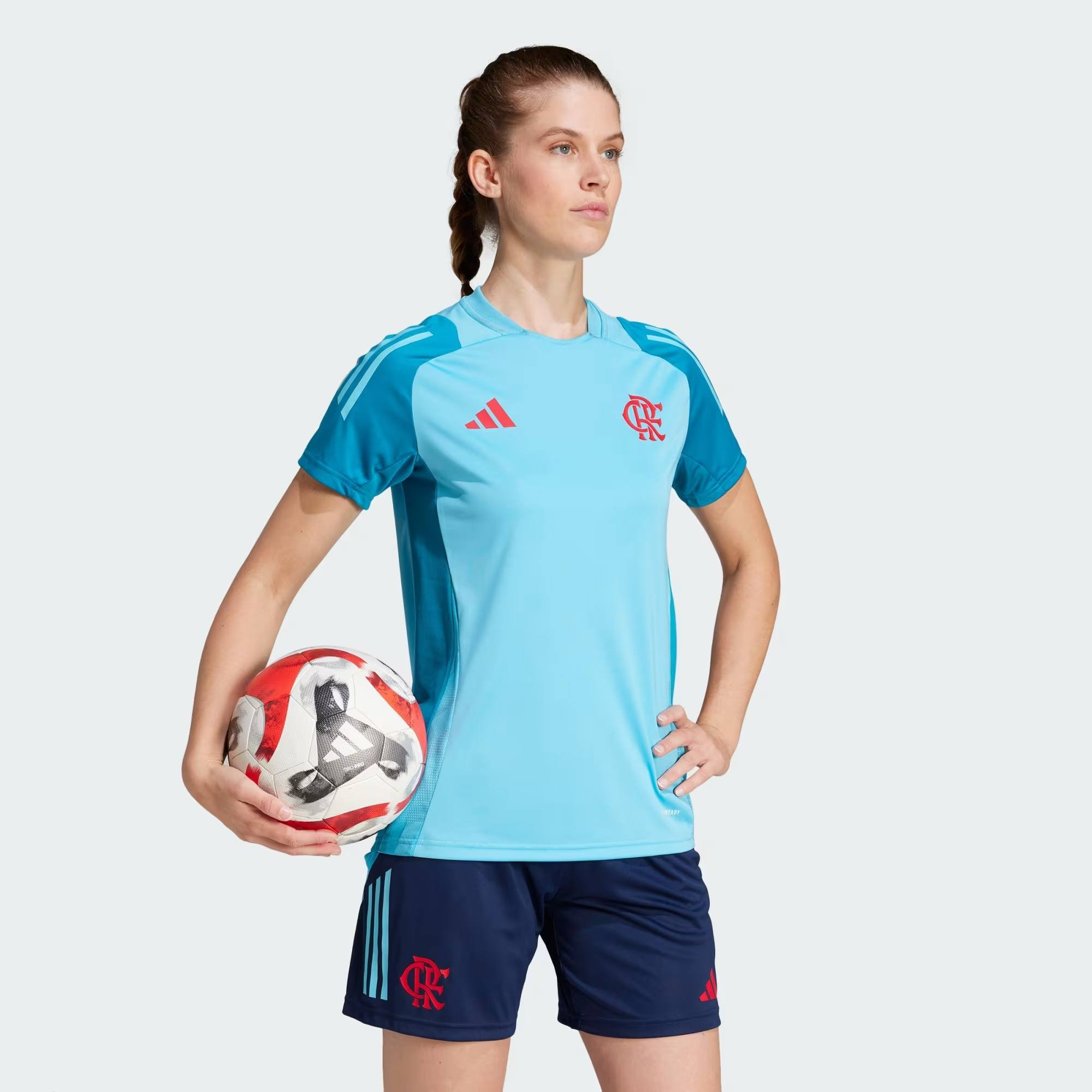 Camiseta Feminina de Treino Flamengo Adidas 2025 - JE6633