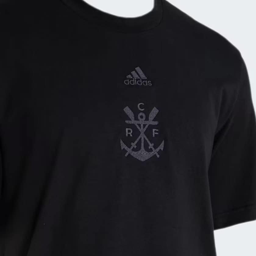 Camiseta Flamengo Adidas Lifestyle Preta Algodão HY6244