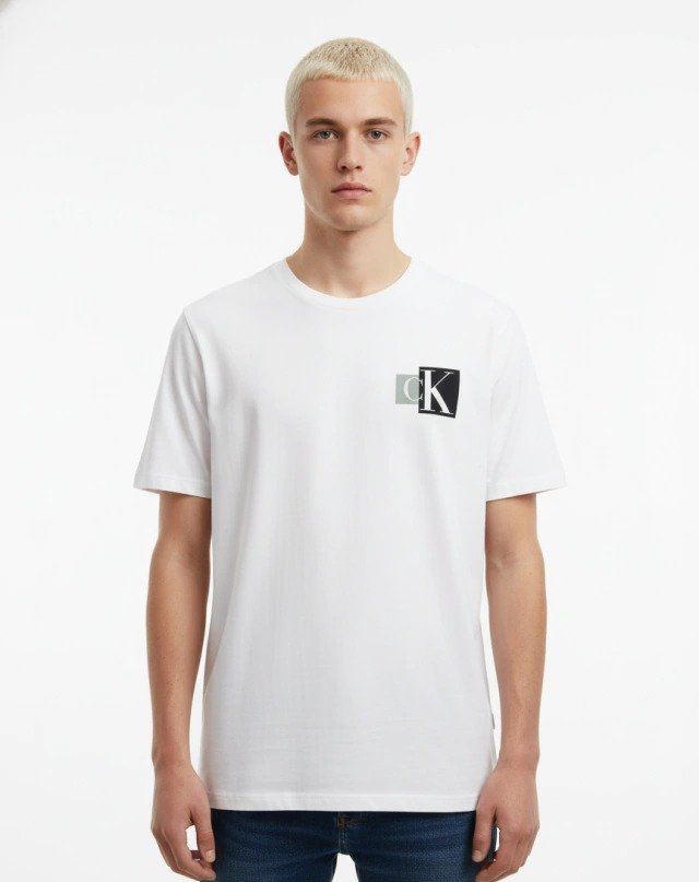 Camiseta Original Calvin Klein branca masculina logo CK - 4RB858G-110