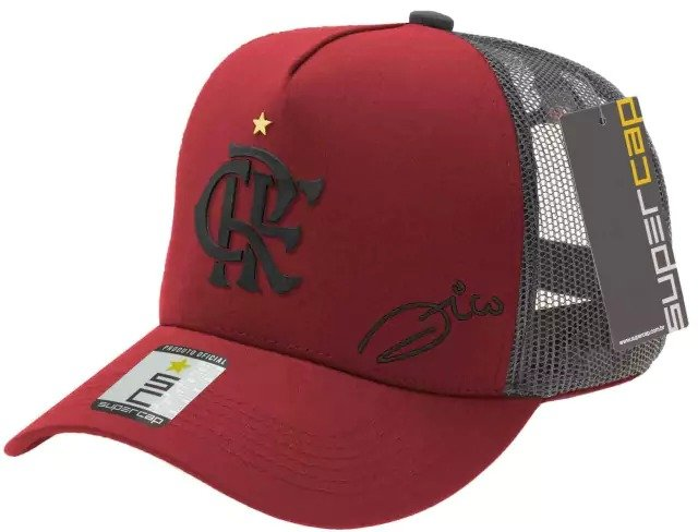 Boné Zico Flamengo Silk 3D Frontal e Bordado Lateral Vermelho - 30348