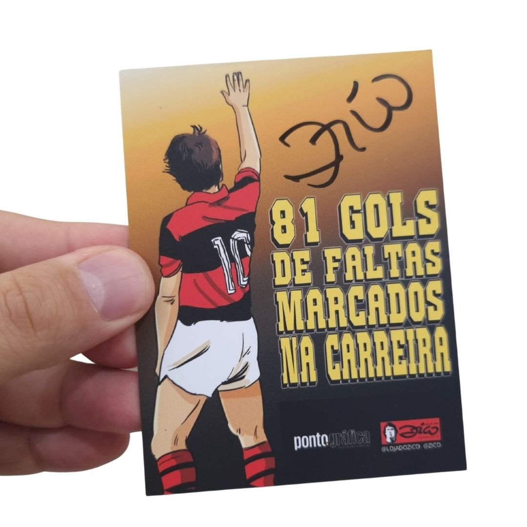 Card Colecionável Dourado Metalizado "Cobranças de Faltas" (autógrafo manual)