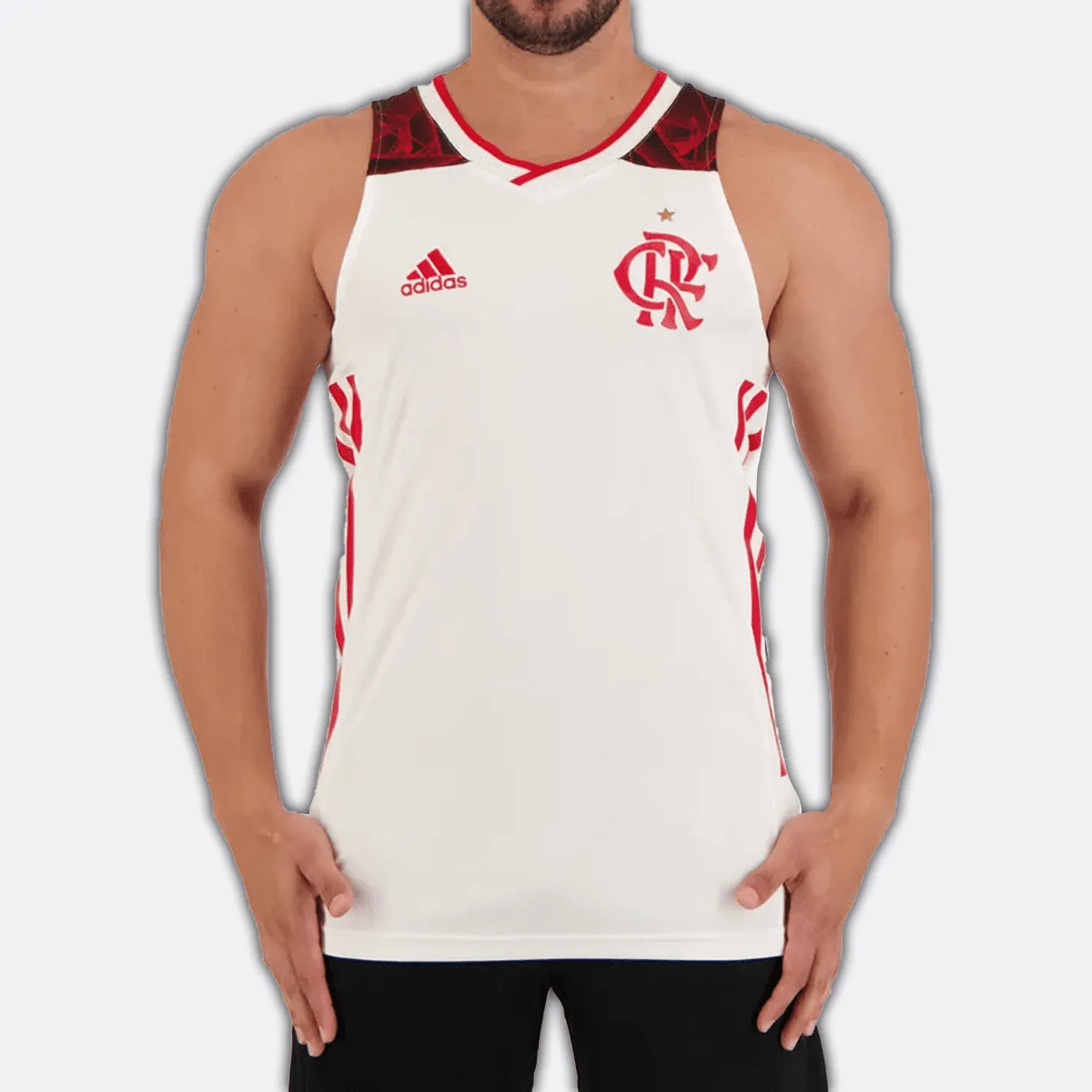 Regata Flamengo Basquete Away adidas 2021/22 Branca HC6843