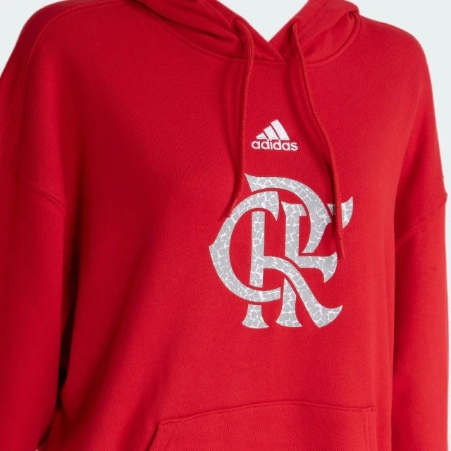 Moletom Flamengo Adidas DNA 2024 Feminino Vermelho IP8194