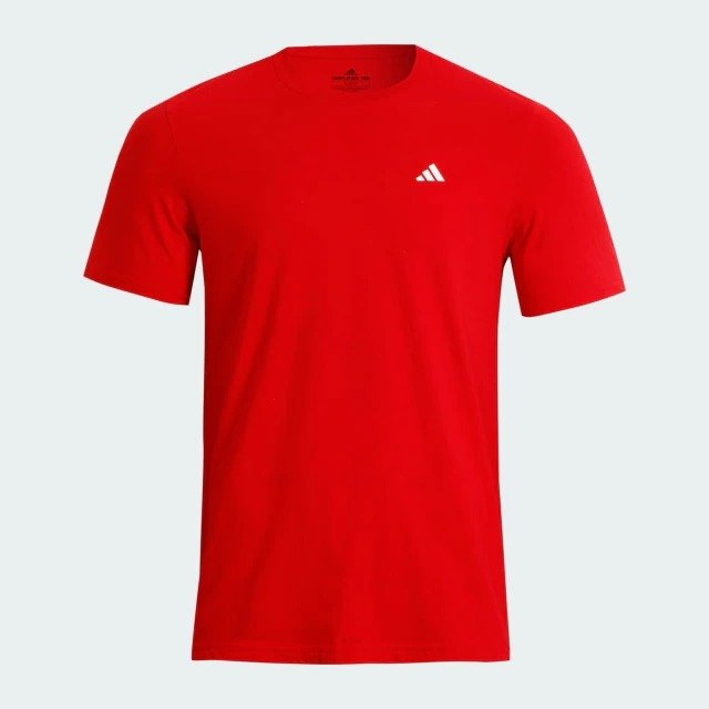 Kit 3 Camisetas Adidas Essentials Algodão Branco/Preto/Vermelho KD2582