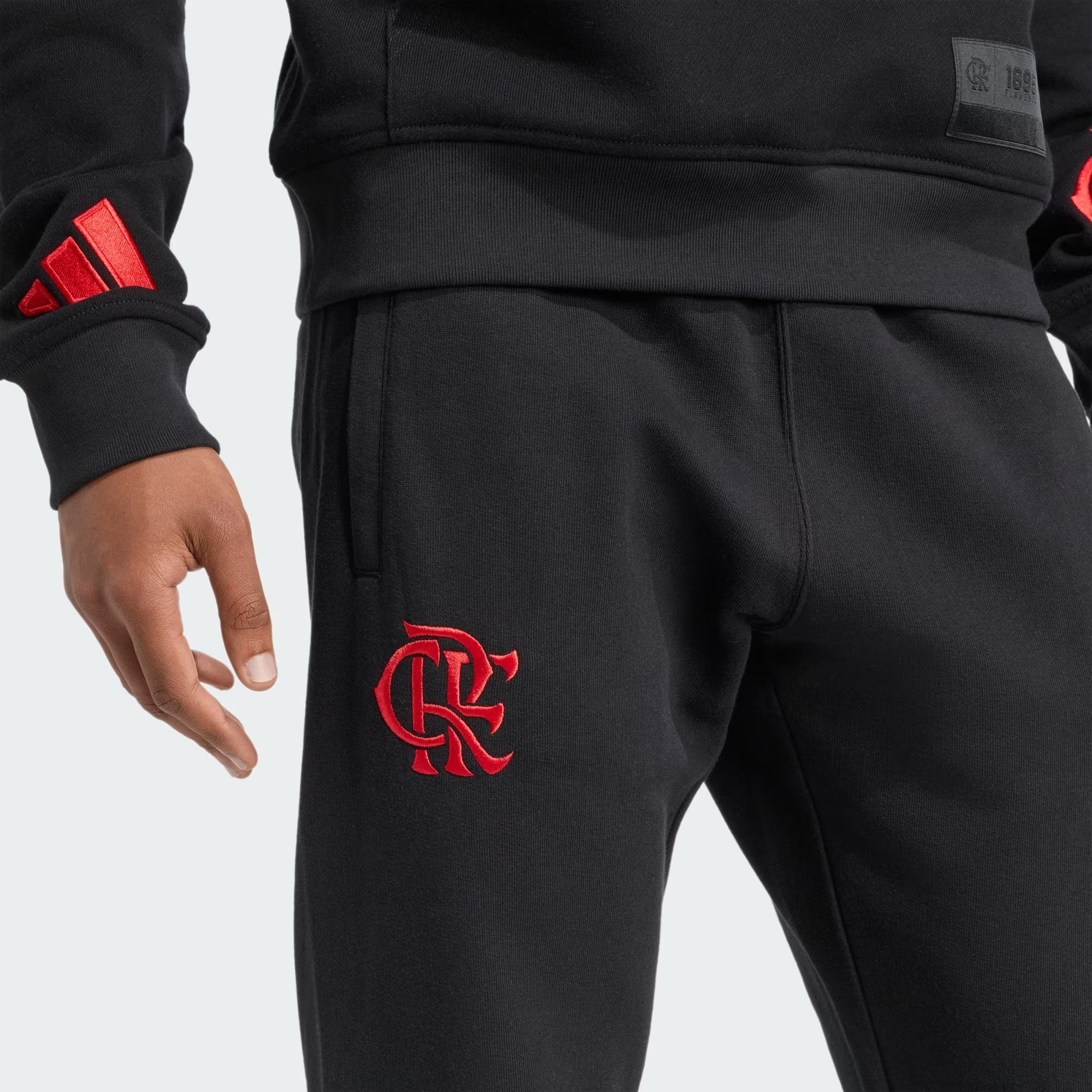 Calça Flamengo Adidas Moletom Estados Unidos US Pack 2025 Preta JY0274