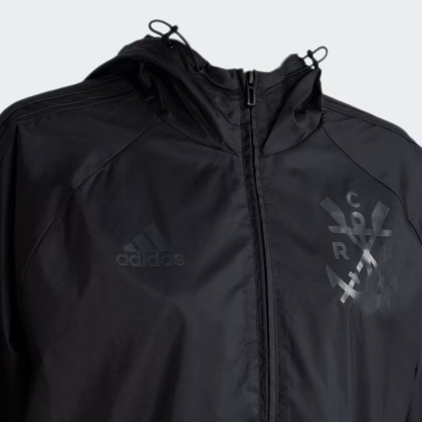 Jaqueta Corta-Vento Flamengo Adidas Preta 2023 2024 HY6245