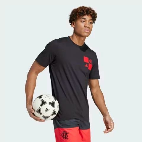 Camiseta Flamengo Adidas Estampada Preta HS5244