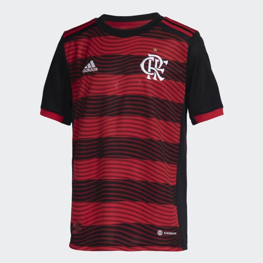 Camisa Infantil Flamengo Adidas Rubro-Negra I 2022 2023 HA8342