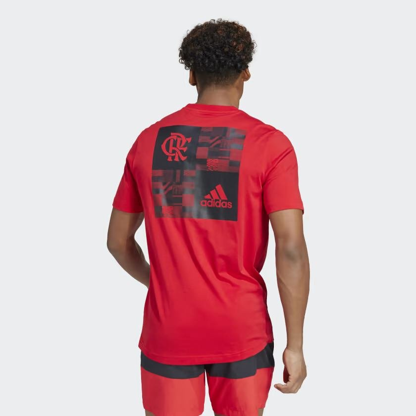 Camiseta Estampada Flamengo Adidas Vermelha Algodão HS5245