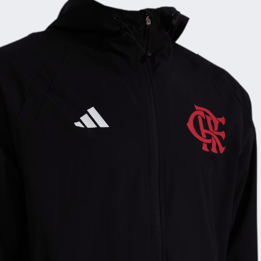 Jaqueta de Chuva Flamengo Adidas 2023 2024 Preta GC4303