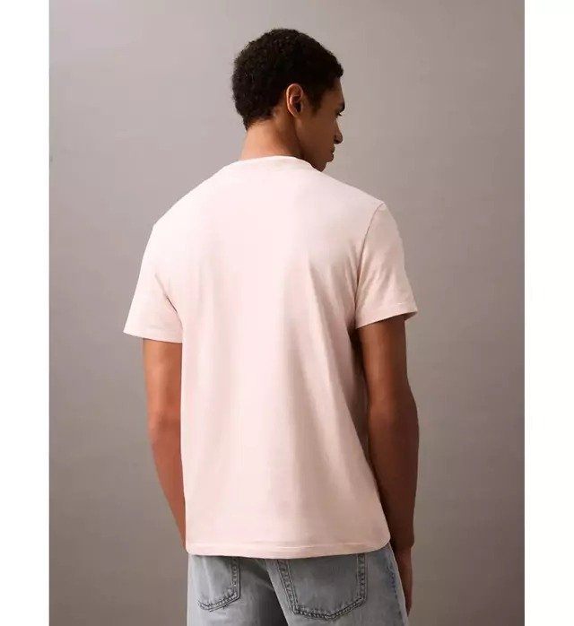 Camiseta Calvin Klein Playera Calvin Klein Crewneck masculina logo Rosa - 40BC238-831