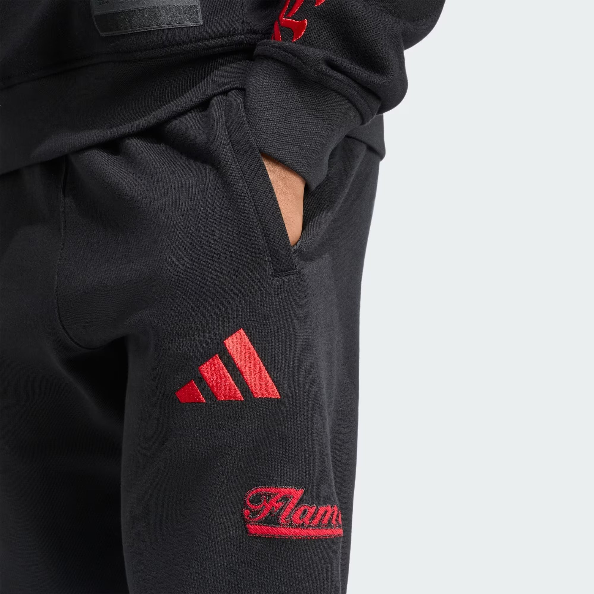 Calça Flamengo Adidas Moletom Estados Unidos US Pack 2025 Preta JY0274